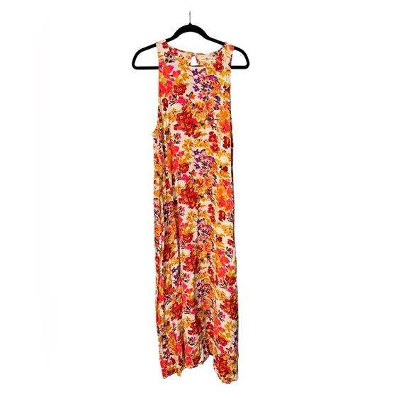 NATURAL LIFE Dresses & Skirts - Natural Life Boho Full Length Sleeveless Floral Maxi Dress Size Large/XL